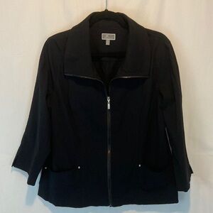Vintage JS Collection Women’s Black Zip Up Jacket Size 12